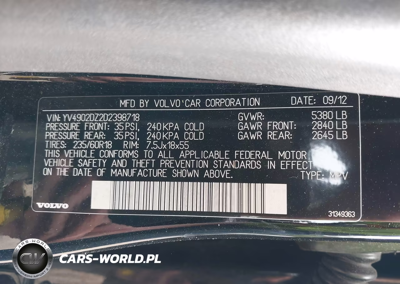 2013 Volvo Xc60 T6-T6 Platinum-T6 Premier Plus-T6 R-Design-T6 R-Design Platinum-T6 R-Design Premier Plus VIN:YV4902DZ2D2398718 - 9