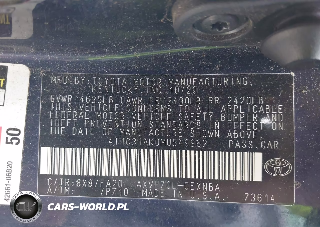 2021 Toyota Camry Le Hybrid VIN:4T1C31AK0MU549962 - 9