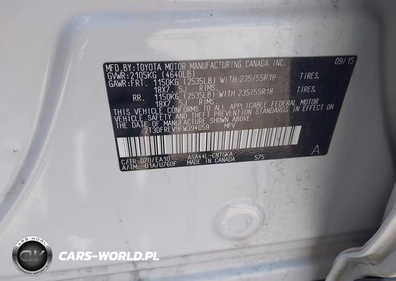 2015 Toyota Rav4 Limited VIN:2T3DFREV9FW394059 - 9