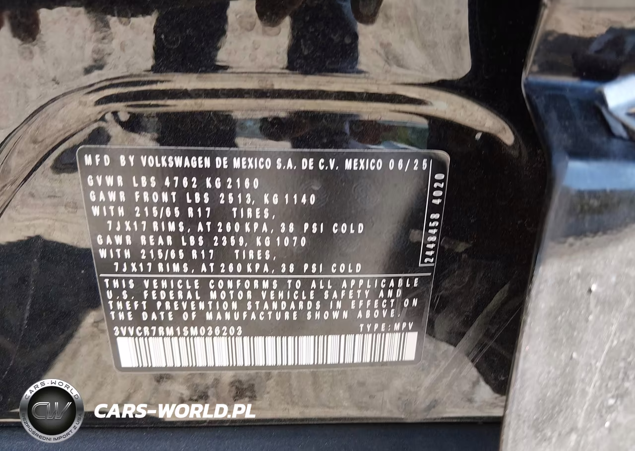 2025 Volkswagen Tiguan 2.0T S VIN:3VVCR7RM1SM036203 - 9