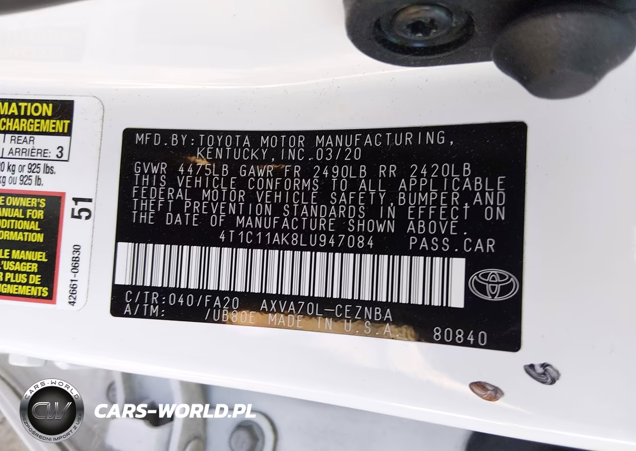 2020 Toyota Camry Le VIN:4T1C11AK8LU947084 - 9