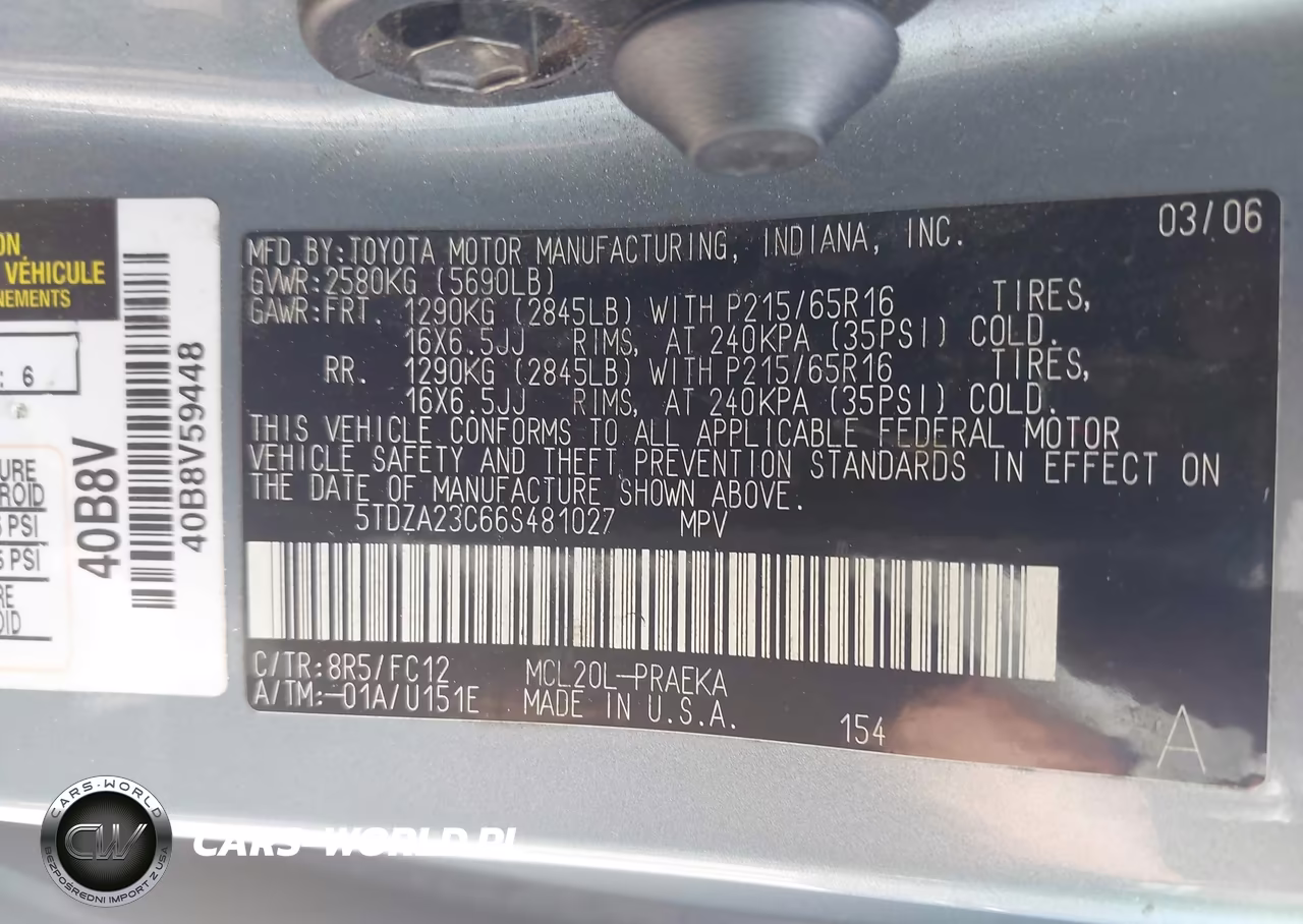 2006 Toyota Sienna Le VIN:5TDZA23C66S481027 - 9