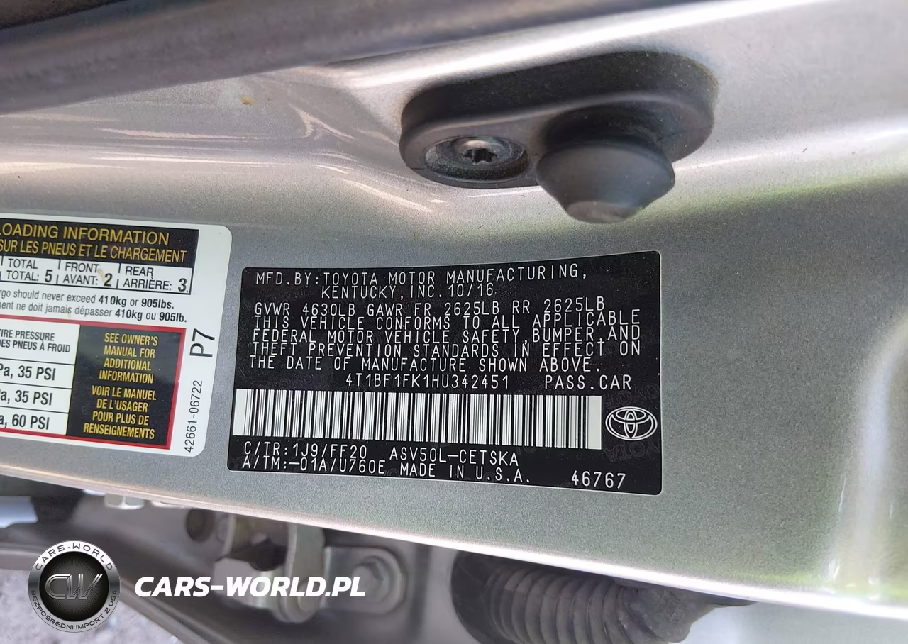 2017 Toyota Camry Se VIN:4T1BF1FK1HU342451 - 9