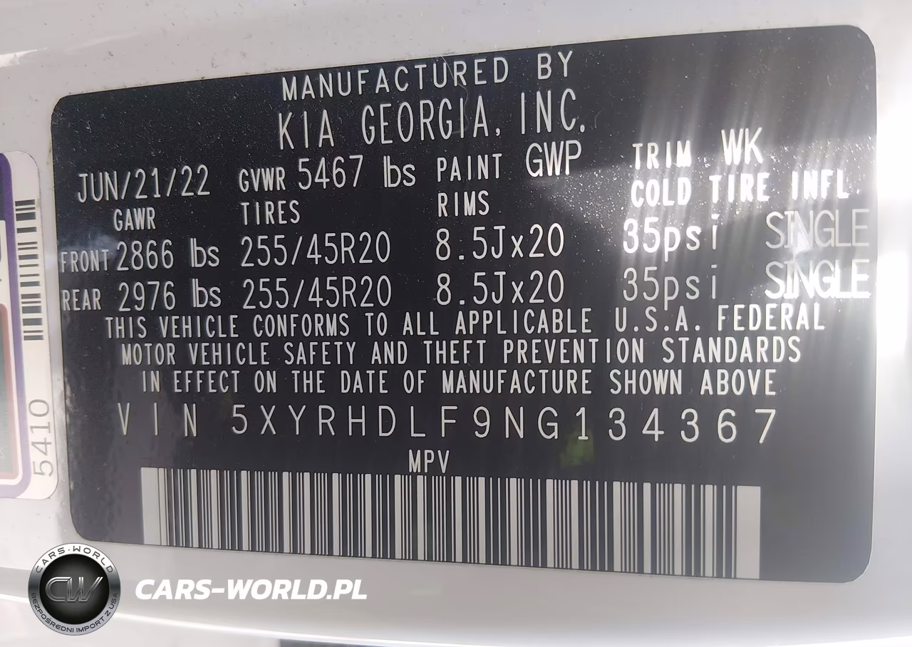 2022 Kia Sorento X-Line Ex VIN:5XYRHDLF9NG134367 - 9