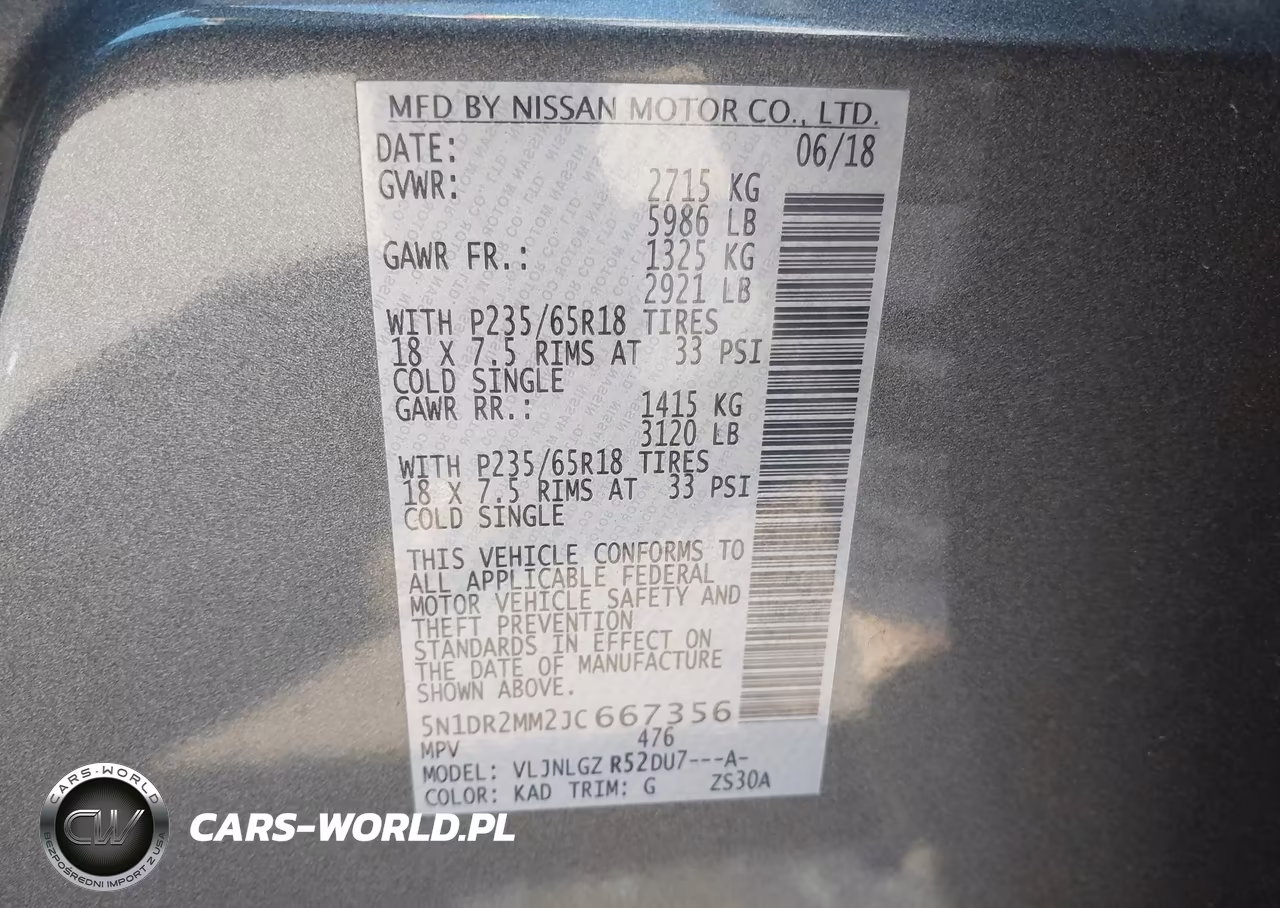 2018 Nissan Pathfinder Sl VIN:5N1DR2MM2JC667356 - 9