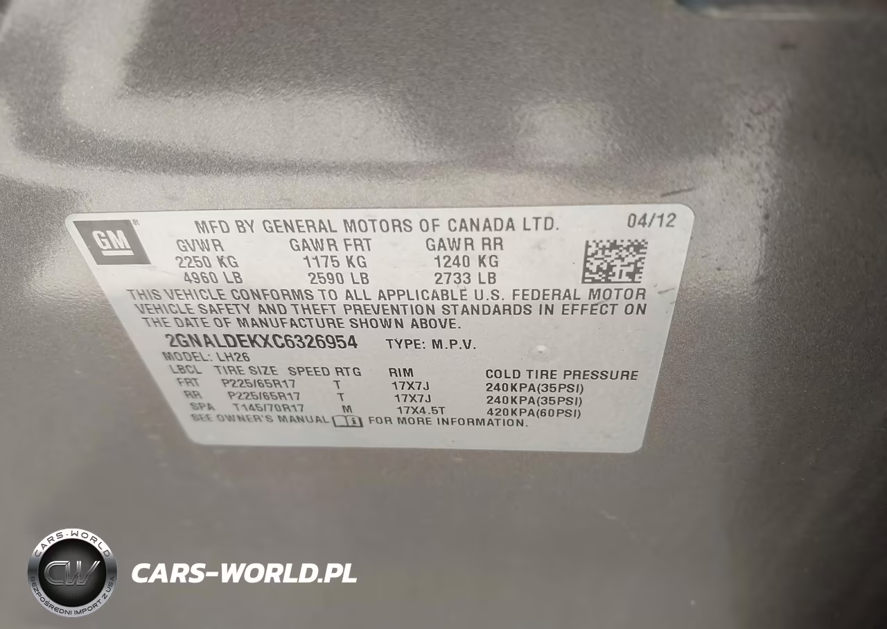 2012 Chevrolet Equinox 1Lt VIN:2GNALDEKXC6326954 - 9