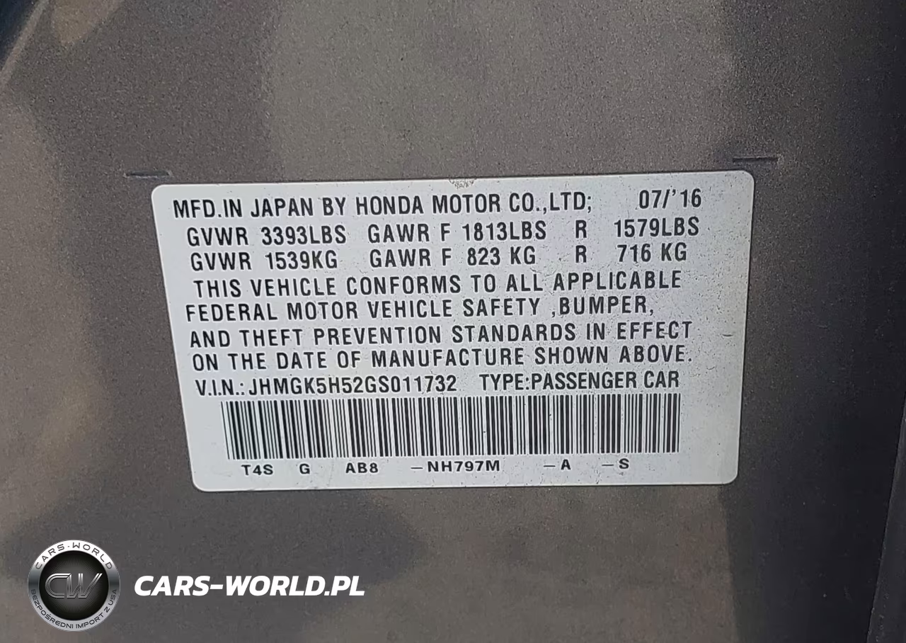 2016 Honda Fit Lx VIN:JHMGK5H52GS011732 - 9