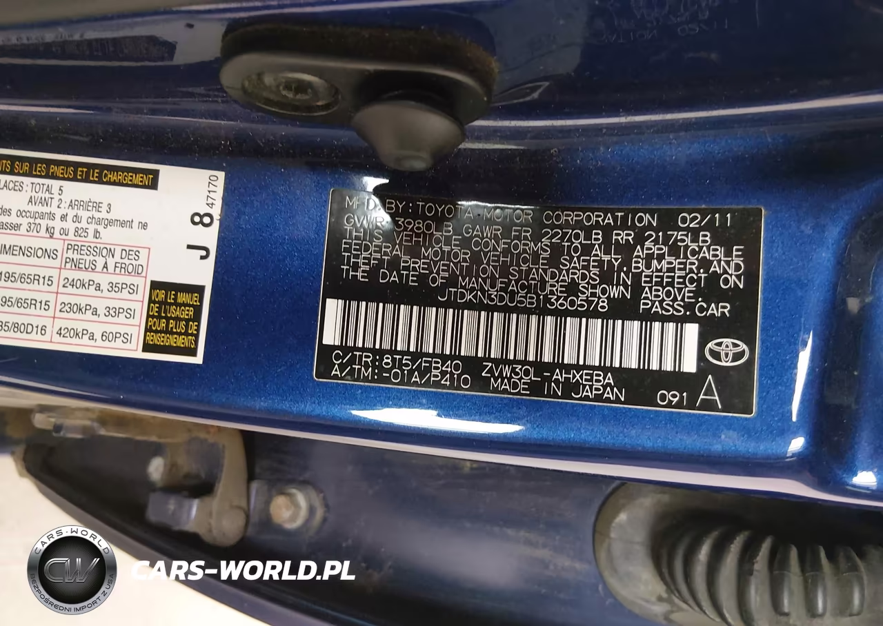 2011 Toyota Prius Two VIN:JTDKN3DU5B1360578 - 9