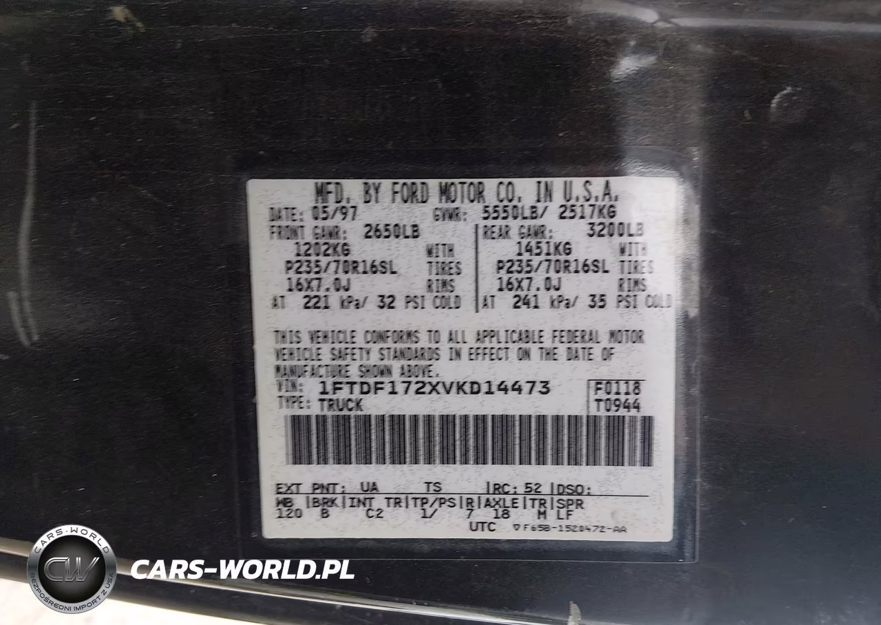 1997 Ford F-150 Standard-Xl-Xlt VIN:1FTDF172XVKD14473 - 9