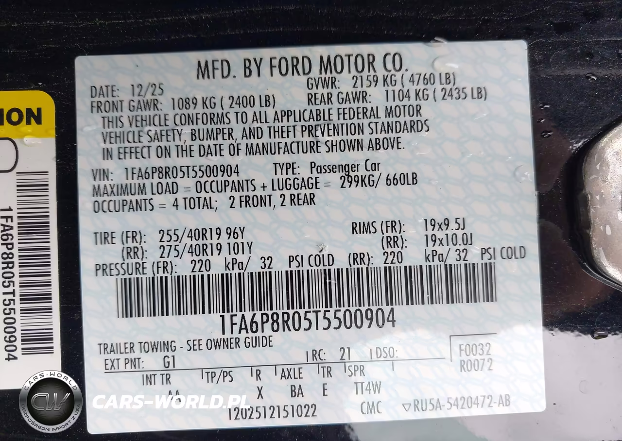 2026 Ford Mustang Dark Horse Fastback VIN:1FA6P8R05T5500904 - 9