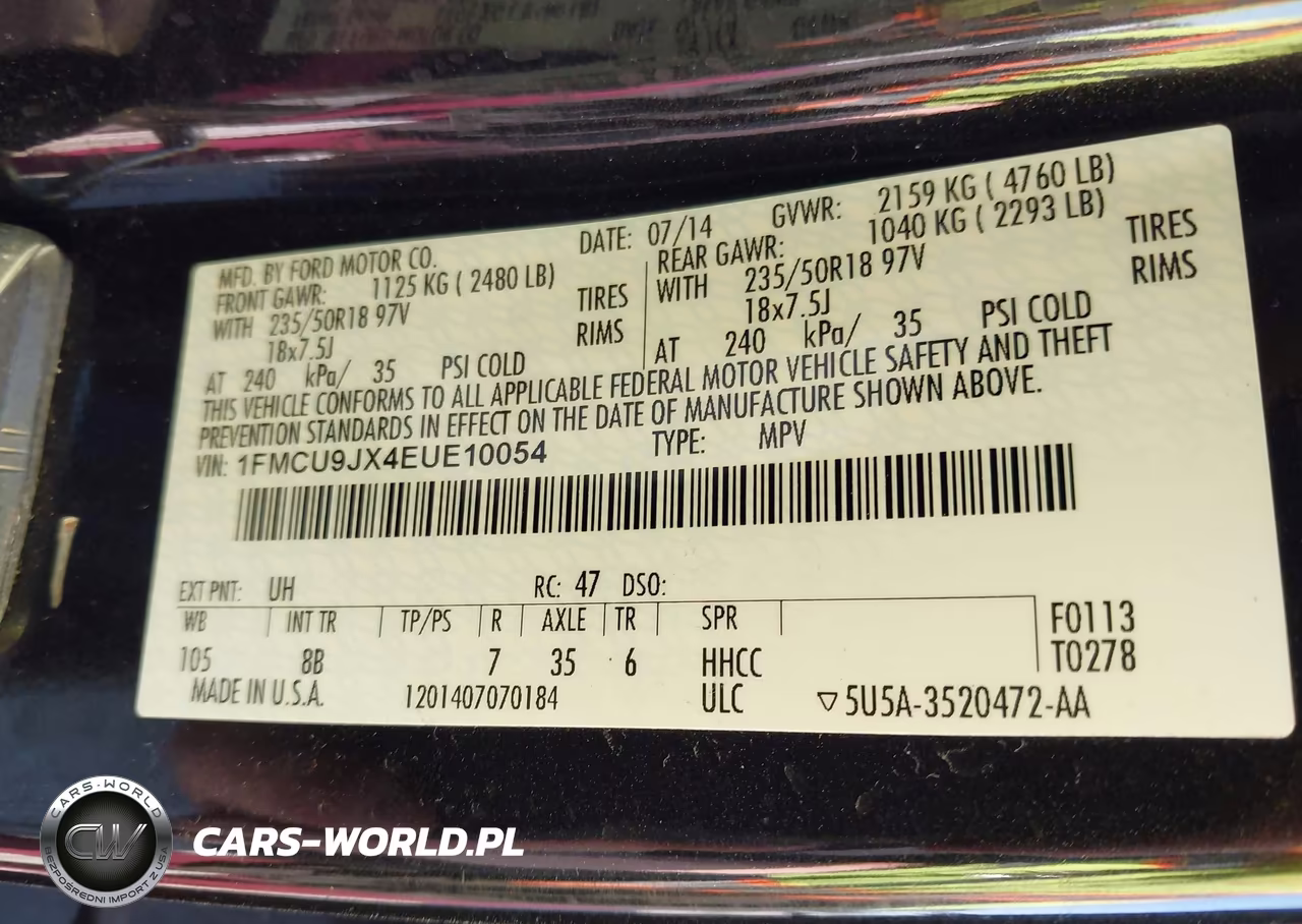 2014 Ford Escape Titanium VIN:1FMCU9JX4EUE10054 - 9