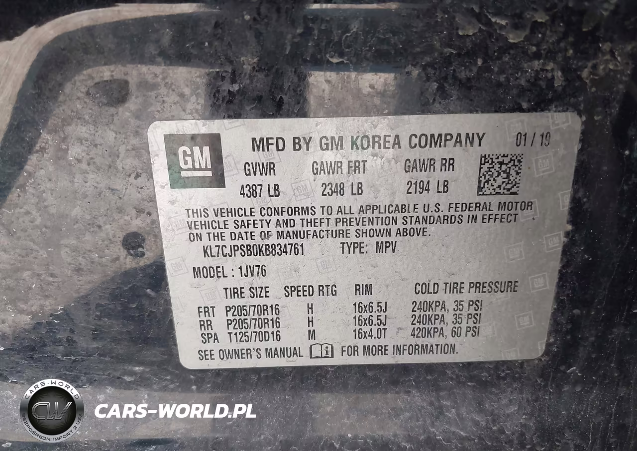 2019 Chevrolet Trax Lt VIN:KL7CJPSB0KB834761 - 9