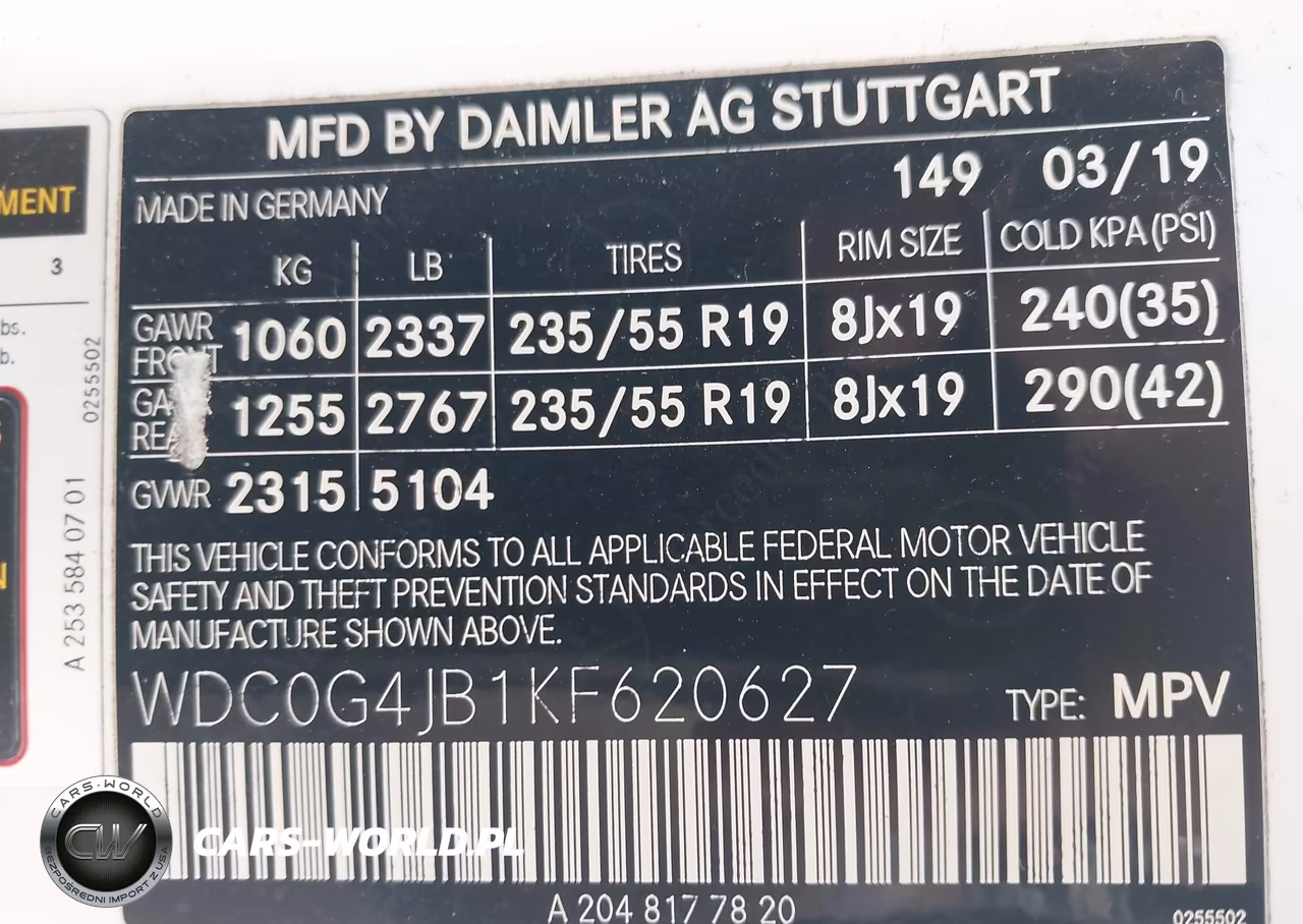 2019 Mercedes-Benz Glc 300 VIN:WDC0G4JB1KF620627 - 9