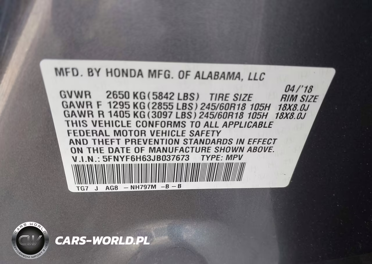 2018 Honda Pilot Ex-L VIN:5FNYF6H63JB037673 - 9