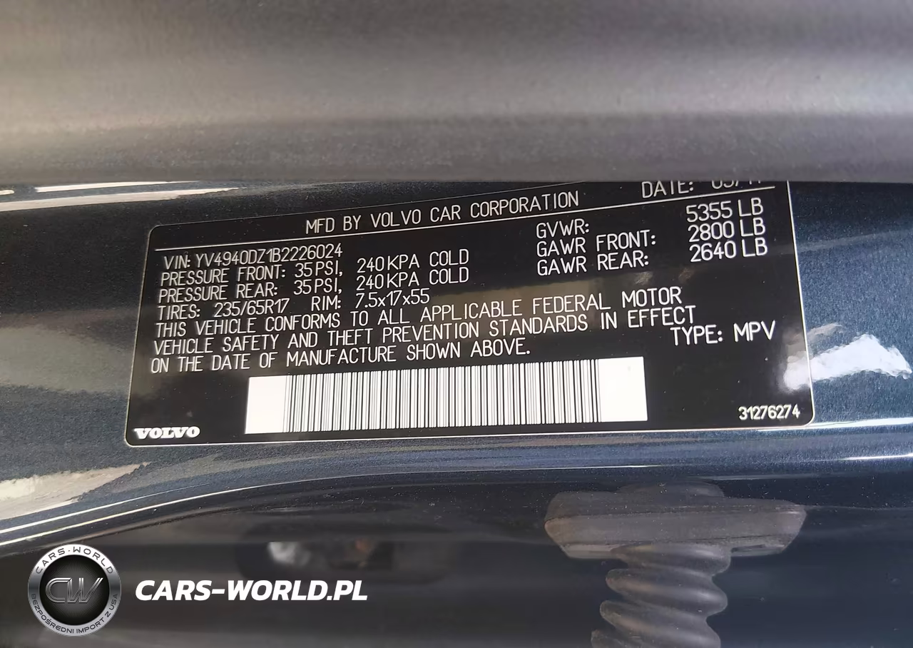 2011 Volvo Xc60 3.2 VIN:YV4940DZ1B2226024 - 9