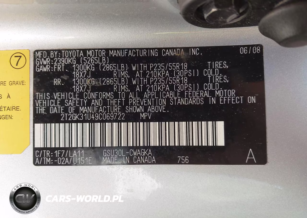 2009 Lexus Rx 350 VIN:2T2GK31U49C069722 - 9
