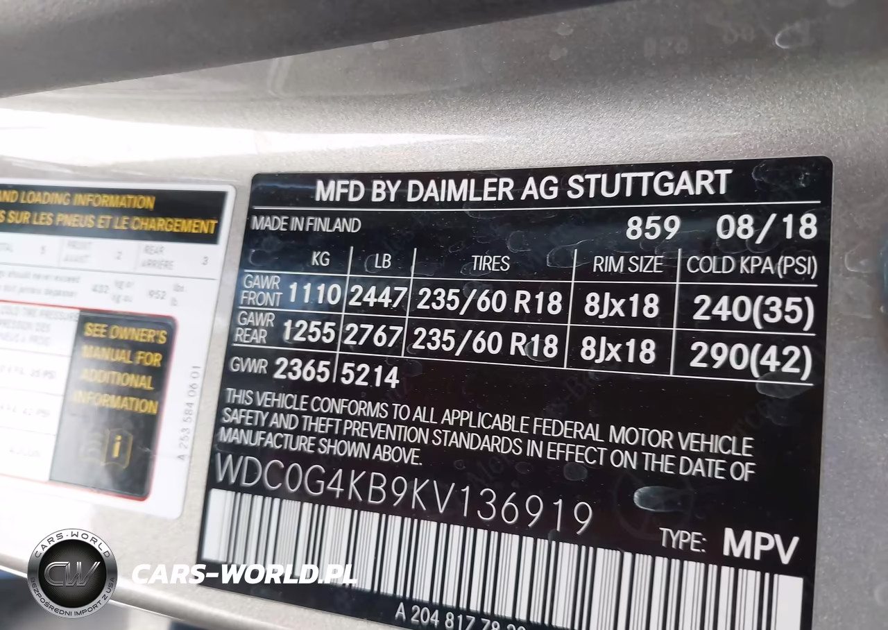 2019 Mercedes-Benz Glc 300 4Matic VIN:WDC0G4KB9KV136919 - 9