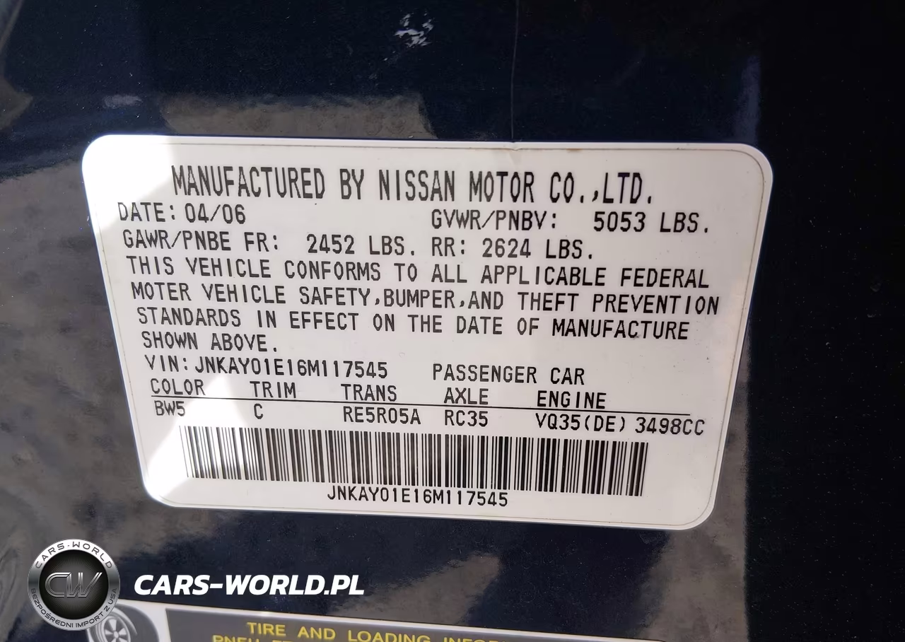2006 Infiniti M35 VIN:JNKAY01E16M117545 - 9