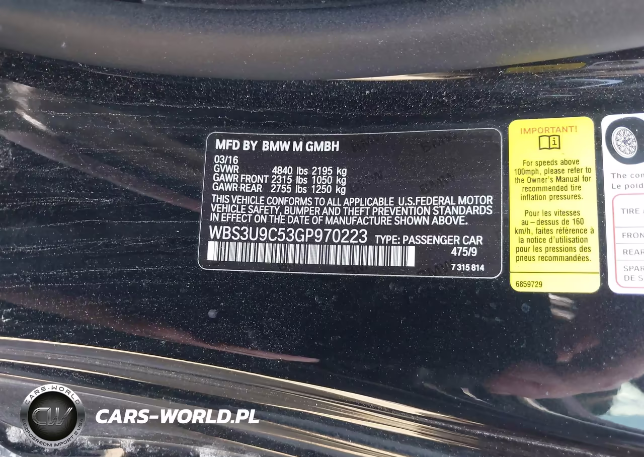 2016 BMW M4 VIN:WBS3U9C53GP970223 - 9