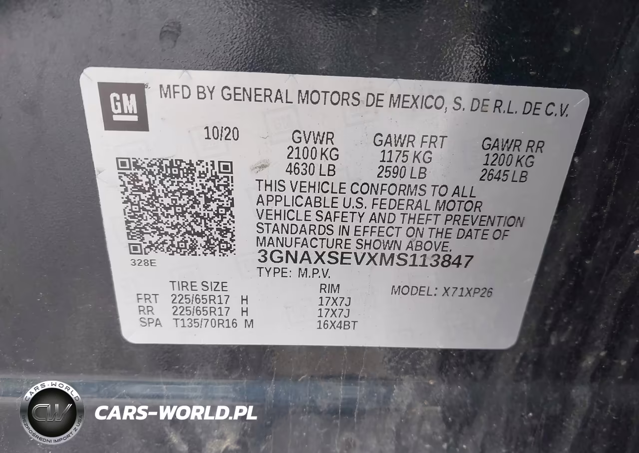 2021 Chevrolet Equinox Awd Ls VIN:3GNAXSEVXMS113847 - 9