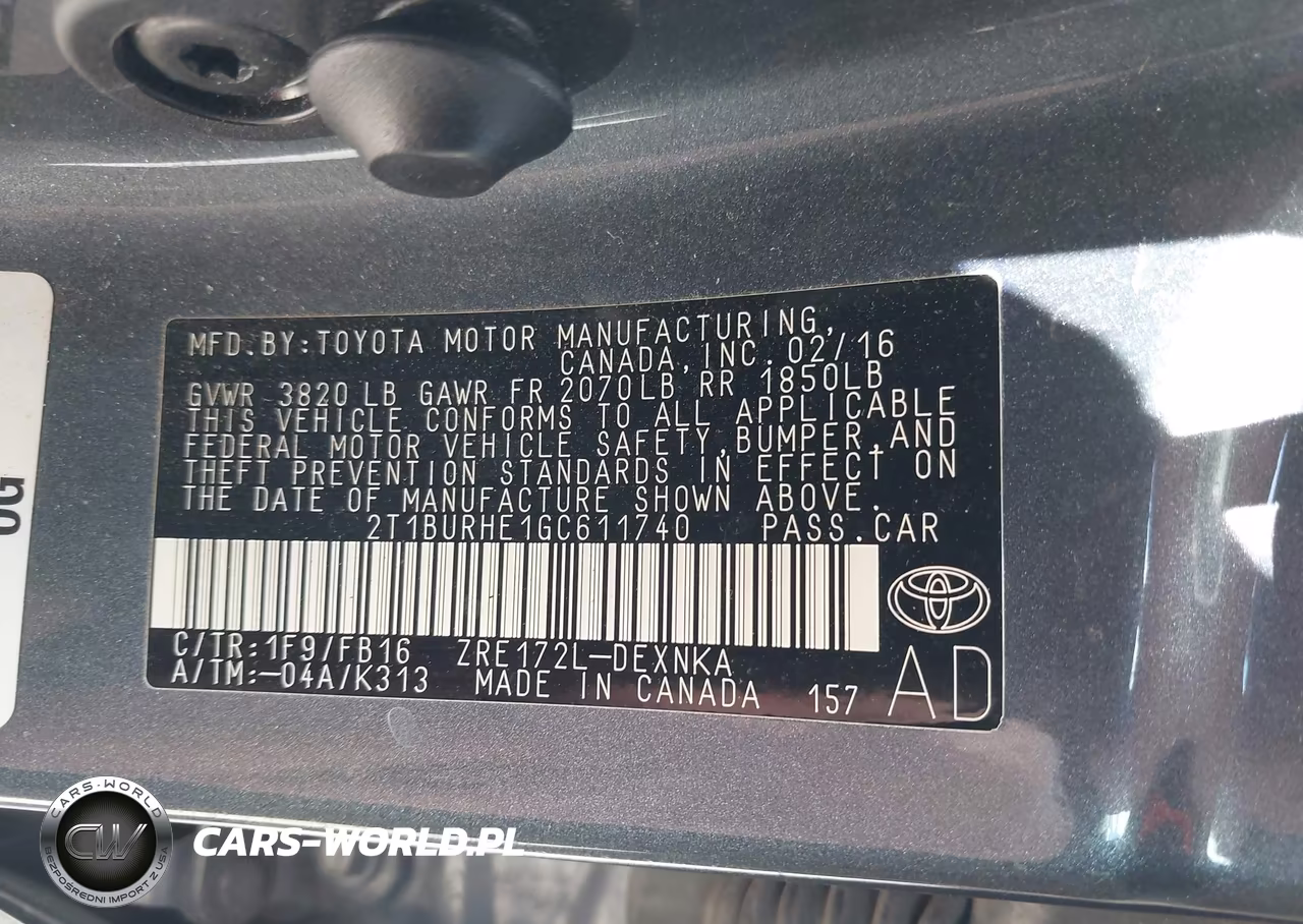 2016 Toyota Corolla Le VIN:2T1BURHE1GC611740 - 9