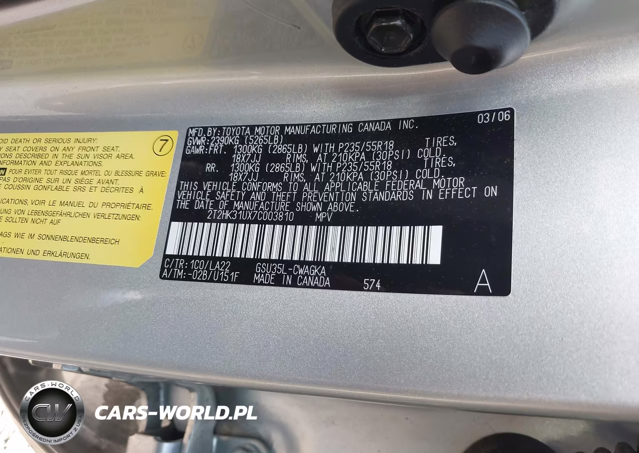 2007 Lexus Rx 350 VIN:2T2HK31UX7C003810 - 9