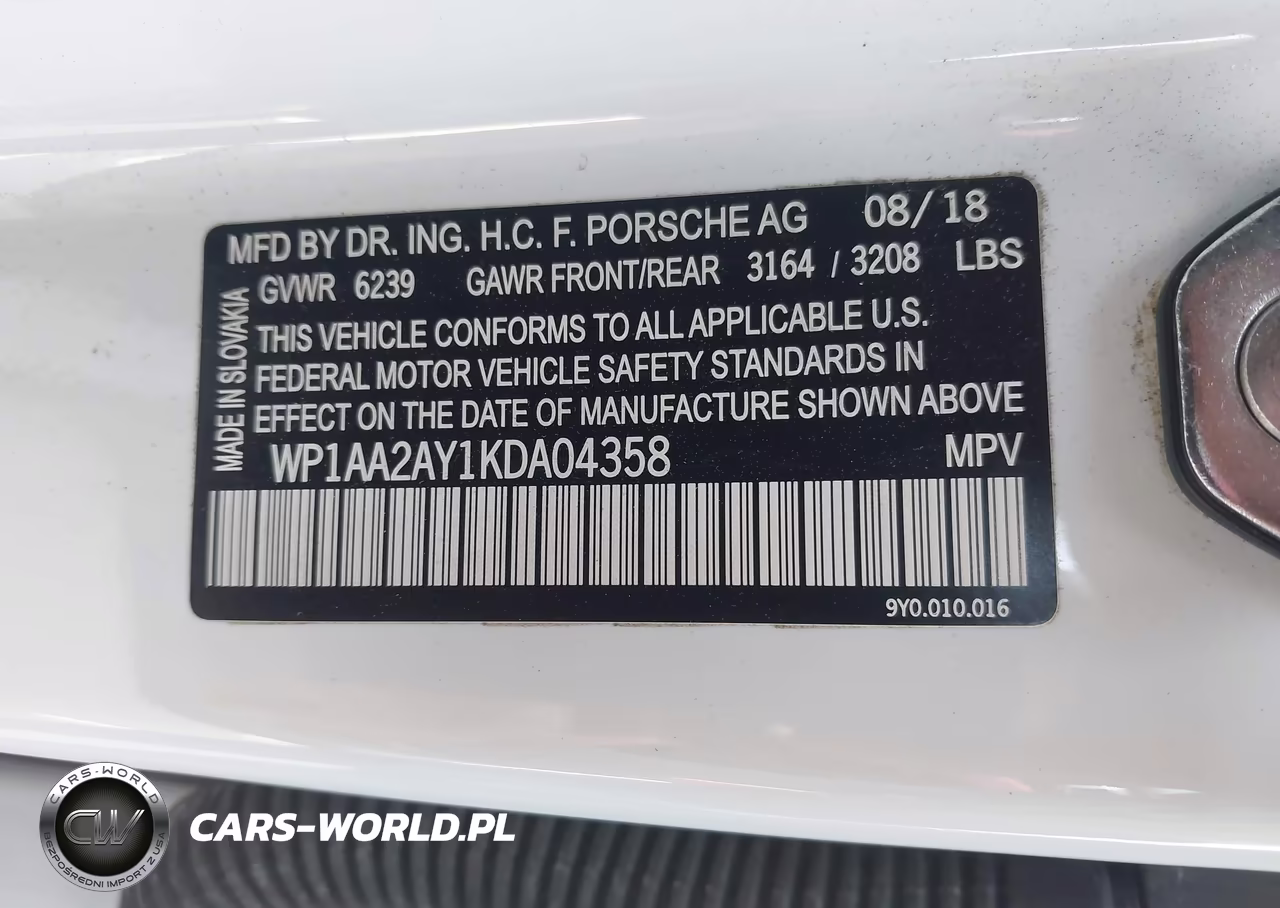2019 Porsche Cayenne VIN:WP1AA2AY1KDA04358 - 9