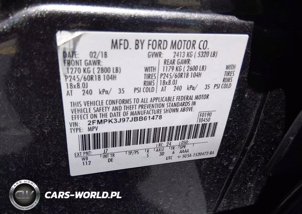 2018 Ford Edge Sel VIN:2FMPK3J97JBB61478 - 9