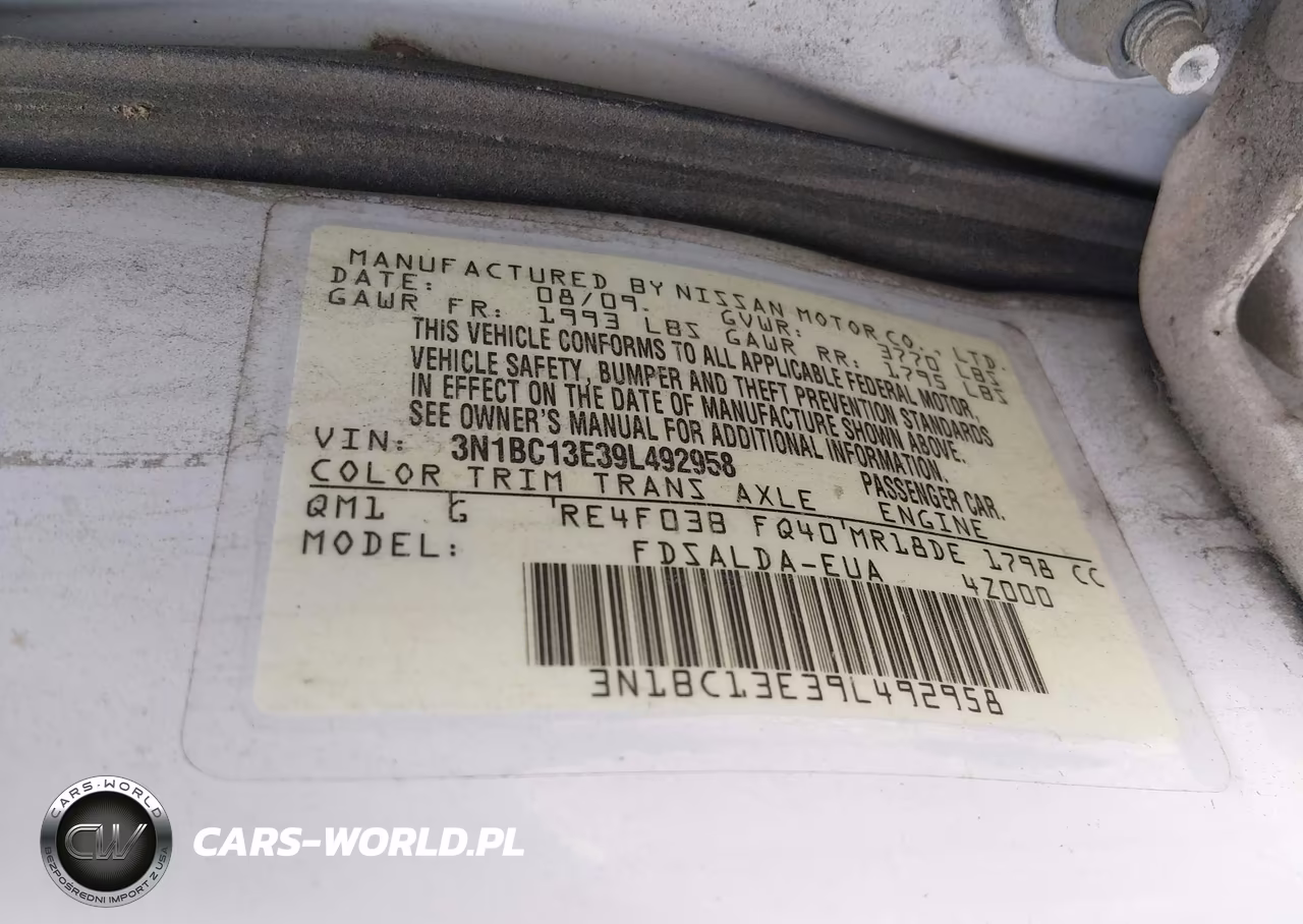 2009 Nissan Versa 1.8S VIN:3N1BC13E39L492958 - 9