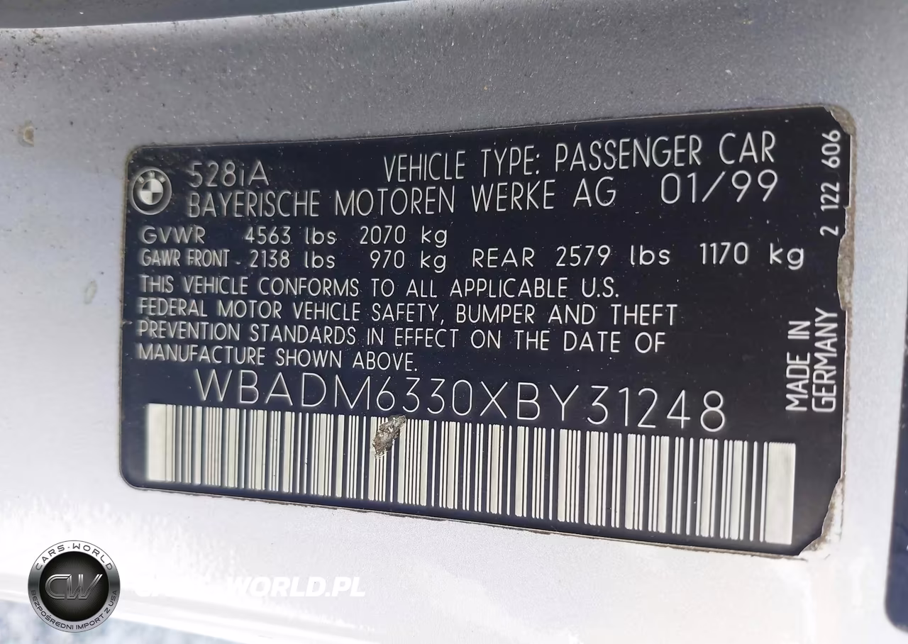 1999 BMW 528Ia VIN:WBADM6330XBY31248 - 9