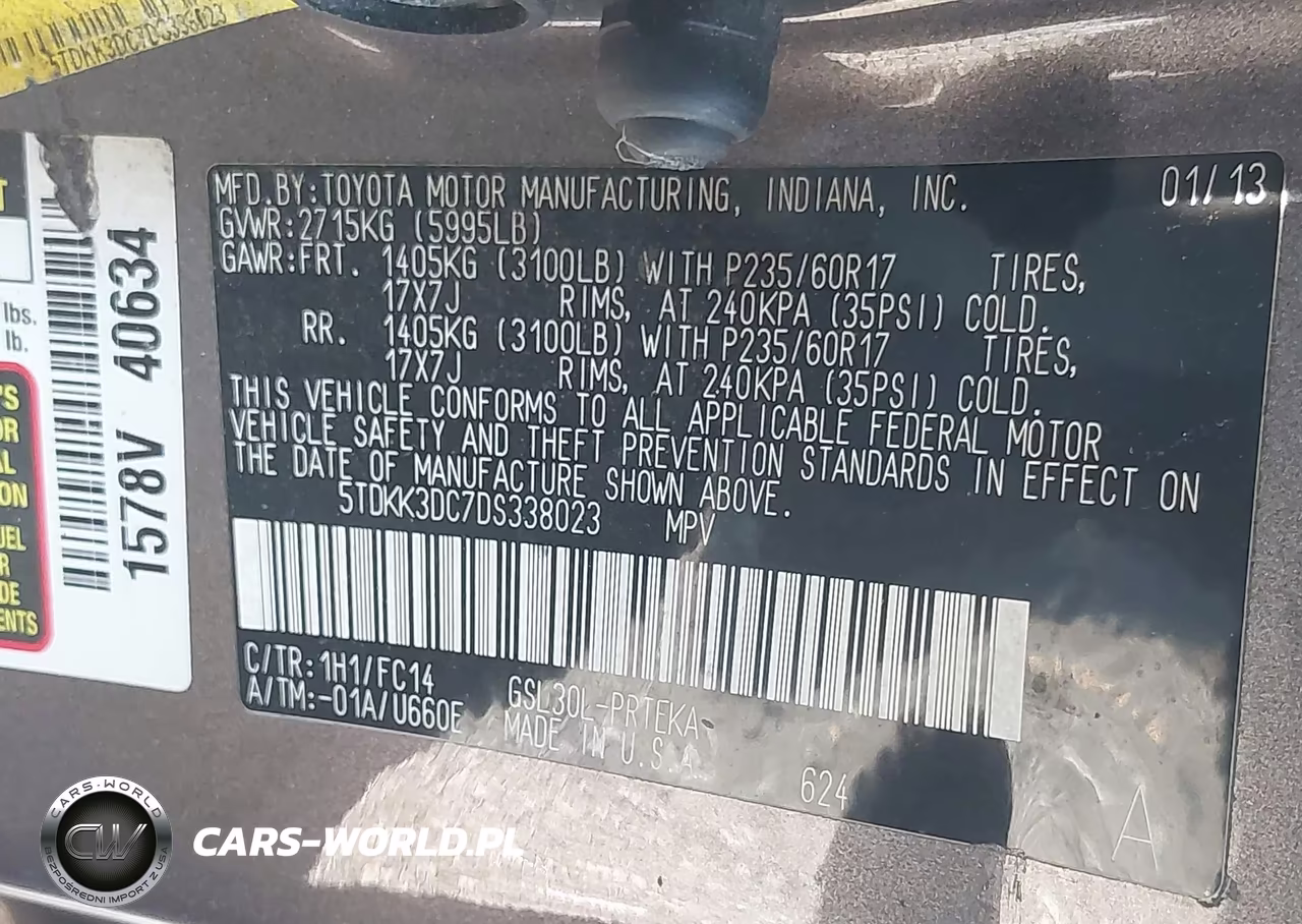2013 Toyota Sienna Le V6 8 Passenger VIN:5TDKK3DC7DS338023 - 9