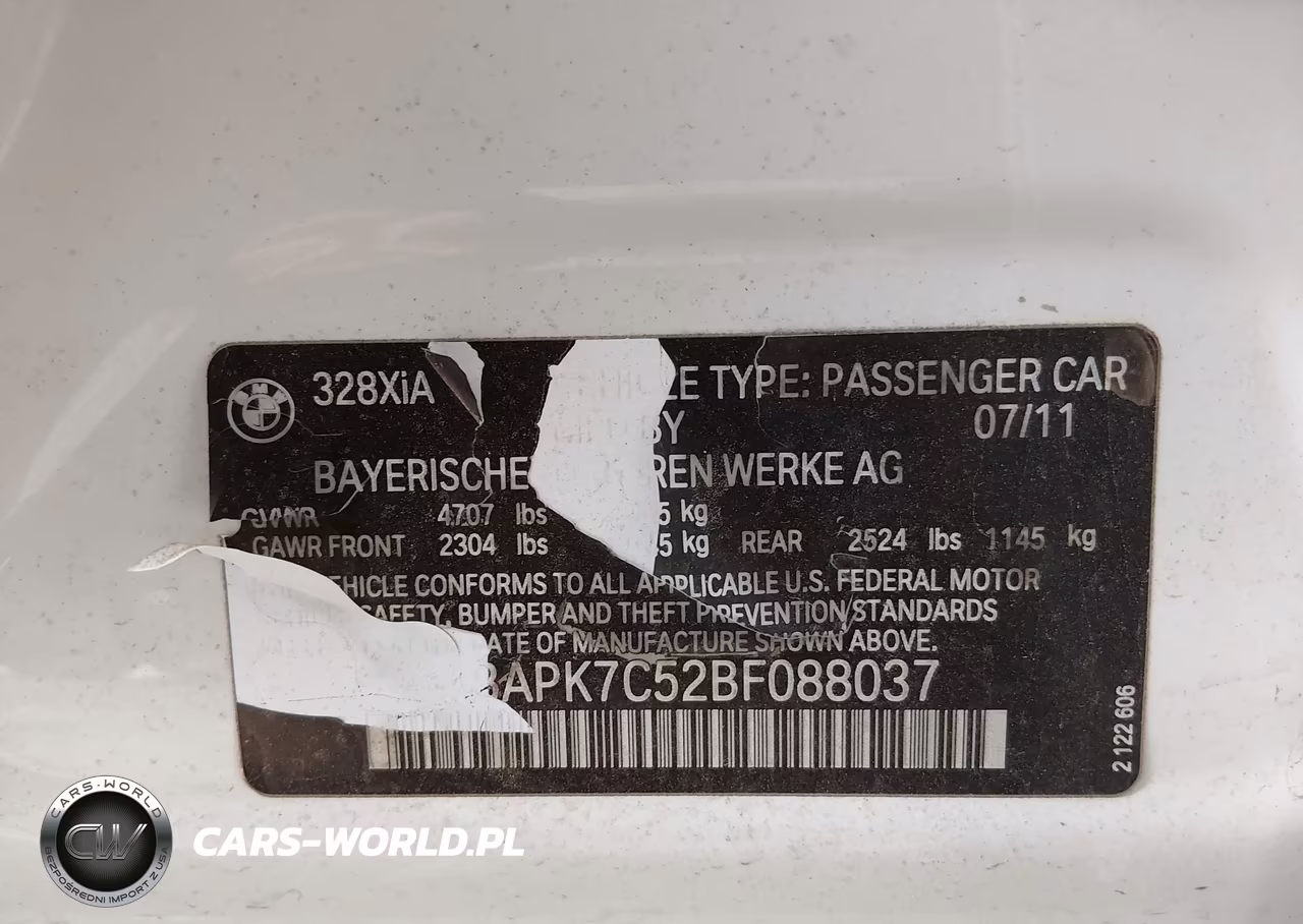 2011 BMW 328I xDrive VIN:WBAPK7C52BF088037 - 9