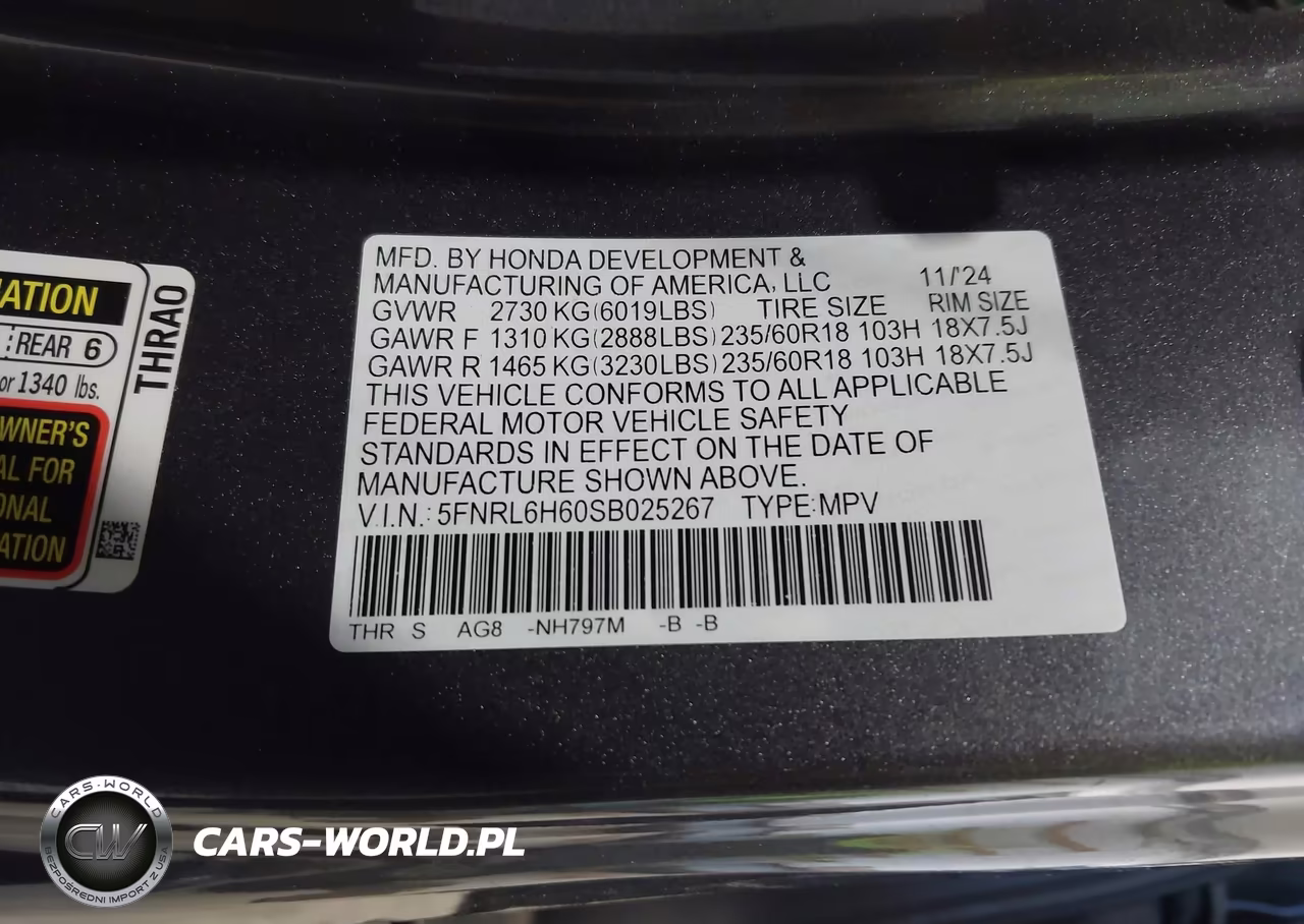 2025 Honda Odyssey Ex-L VIN:5FNRL6H60SB025267 - 9