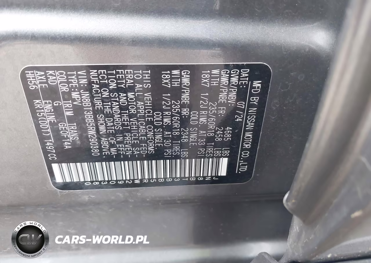 2024 Nissan Rogue Sv Intelligent Awd VIN:JN8BT3BB5RW290380 - 9