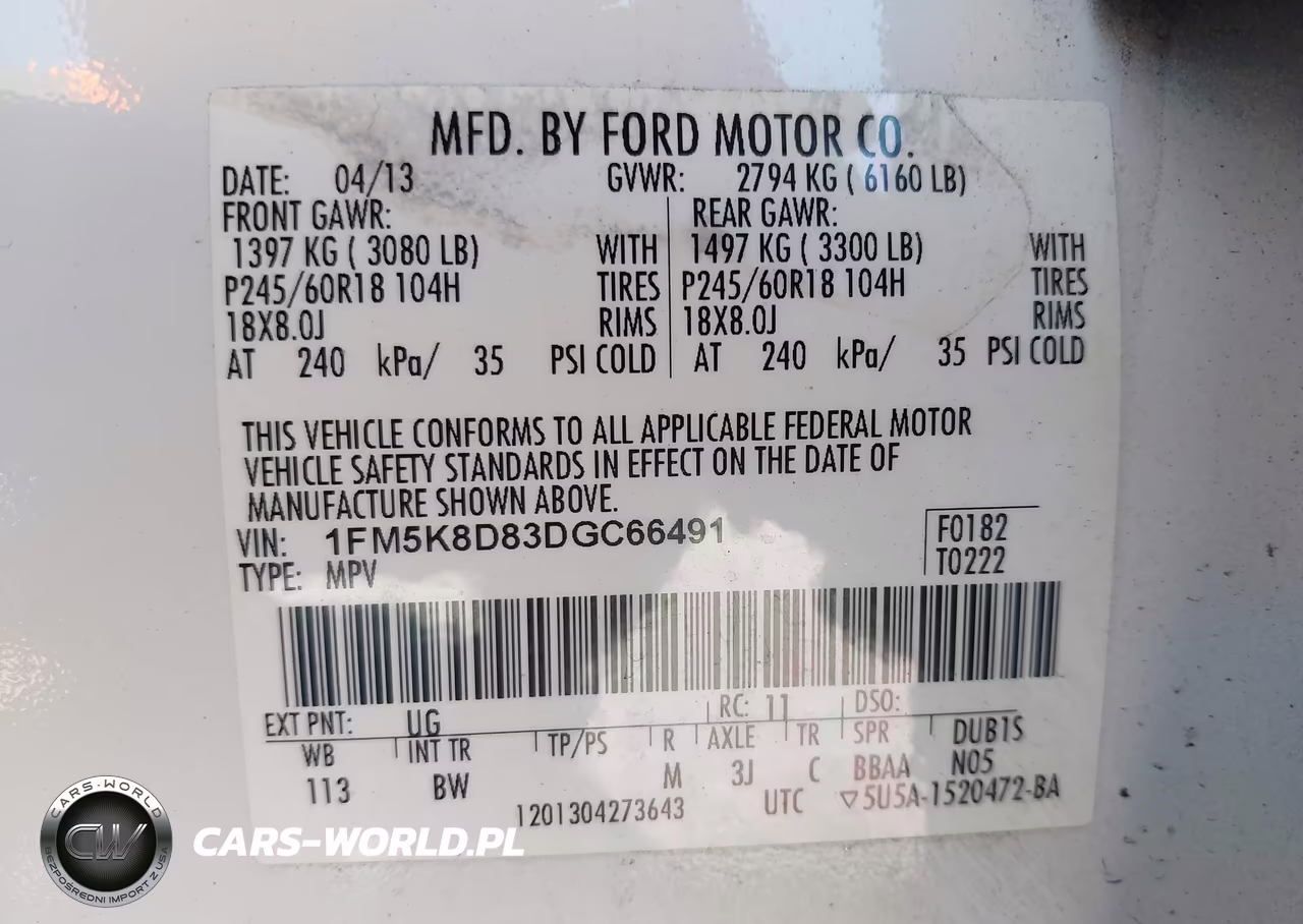 2013 Ford Explorer Xlt VIN:1FM5K8D83DGC66491 - 9