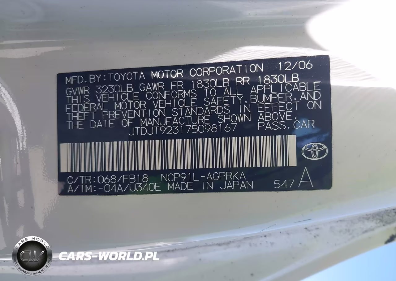 2007 Toyota Yaris VIN:JTDJT923175098167 - 9