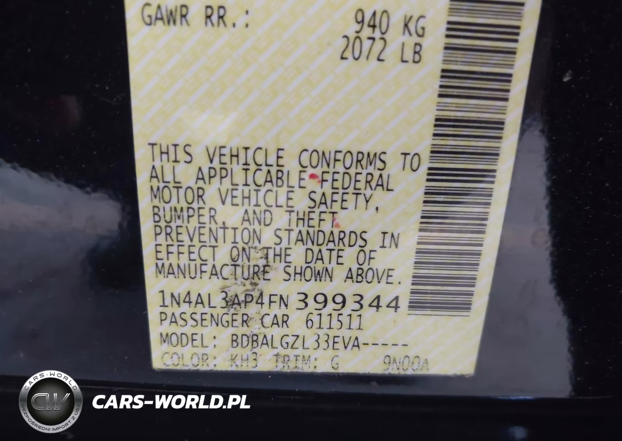 2015 Nissan Altima 2.5-2.5 S-2.5 Sl-2.5 Sv VIN:1N4AL3AP4FN399344 - 9