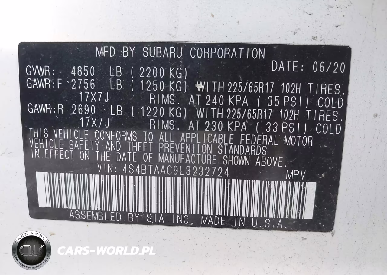 2020 Subaru Outback VIN:4S4BTAAC9L3232724 - 9