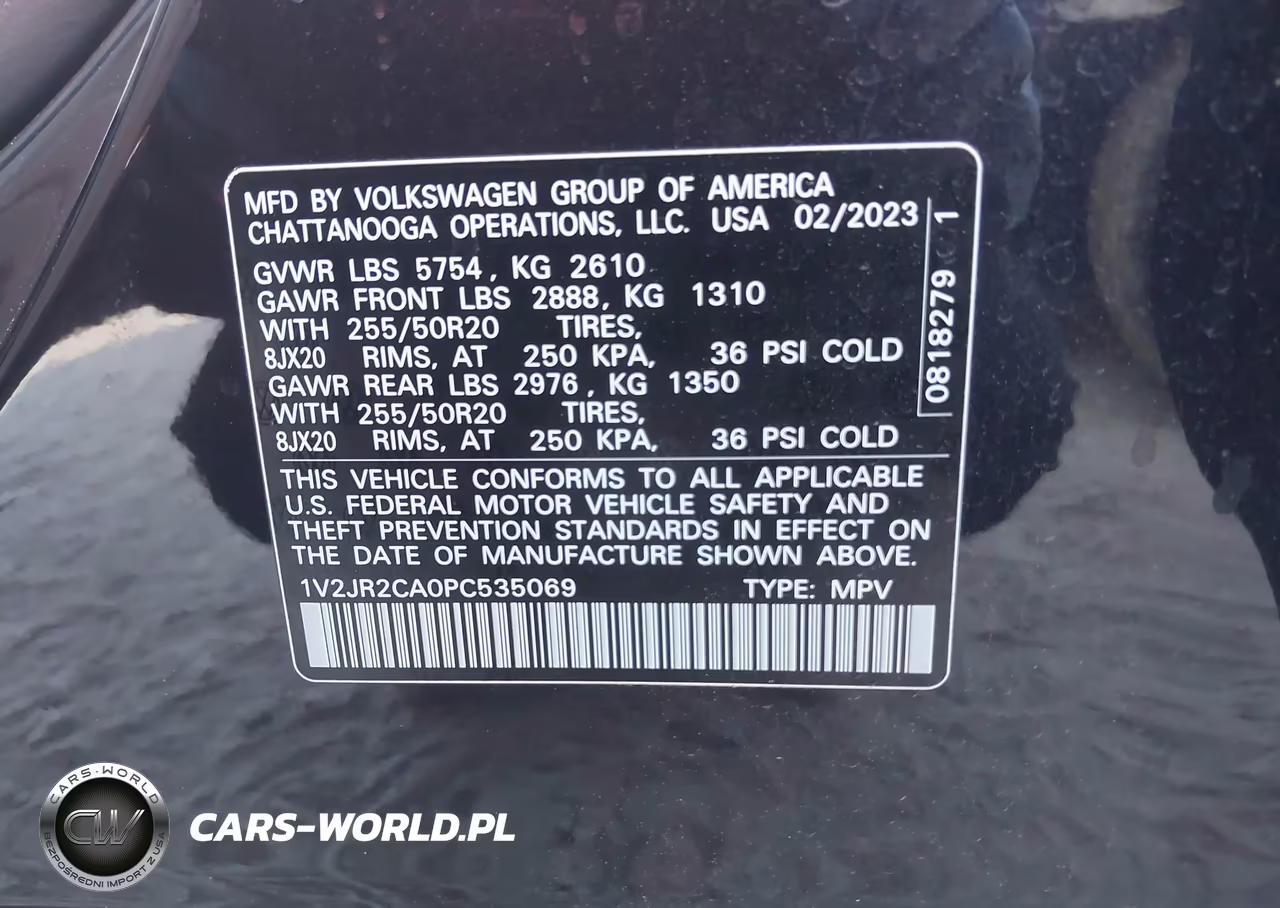 2023 Volkswagen Atlas 3.6L V6 Se W-Technology VIN:1V2JR2CA0PC535069 - 9