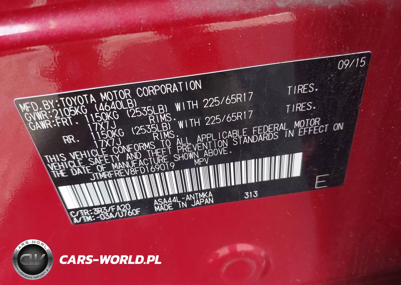 2015 Toyota Rav4 Xle VIN:JTMRFREV8FD169019 - 9