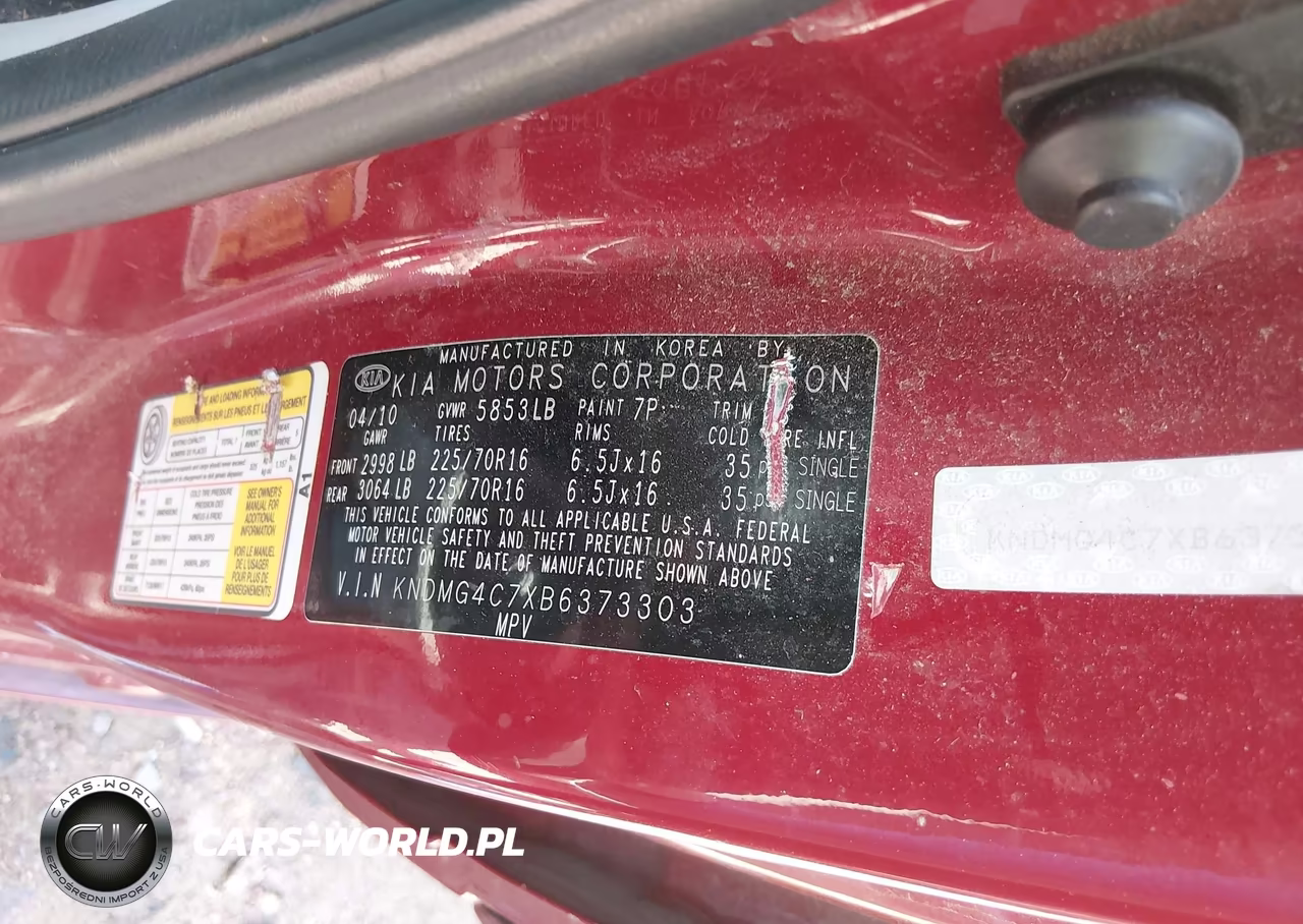 2011 Kia Sedona Lx VIN:KNDMG4C7XB6373303 - 9