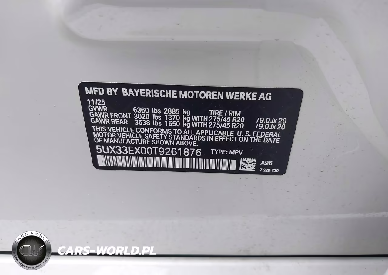 2026 BMW X6 xDrive40I VIN:5UX33EX00T9261876 - 9