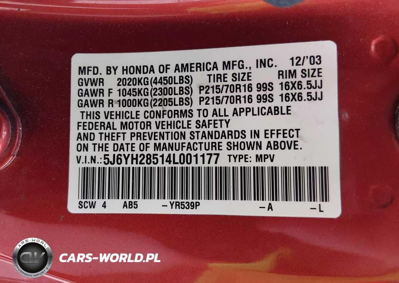 2004 Honda Element Ex VIN:5J6YH28514L001177 - 9