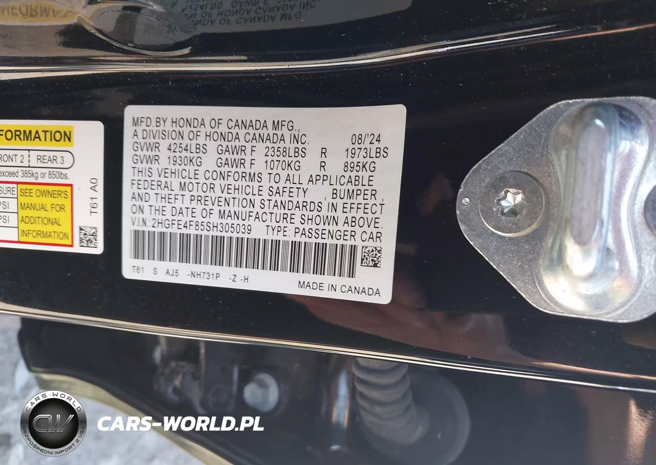2025 Honda Civic Hybrid Sport-Sport Touring VIN:2HGFE4F85SH305039 - 9