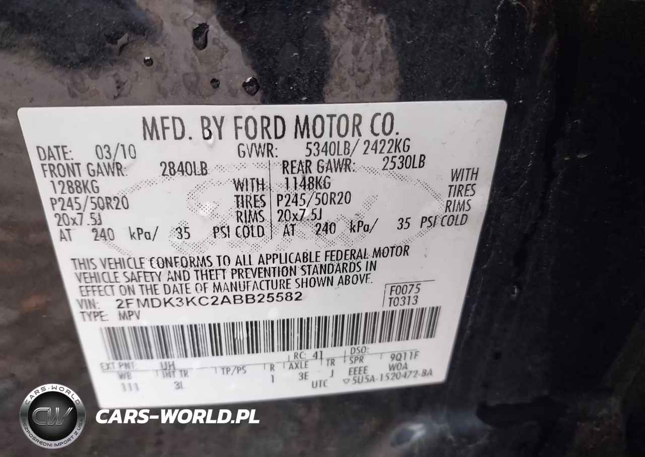 2010 Ford Edge Limited VIN:2FMDK3KC2ABB25582 - 9