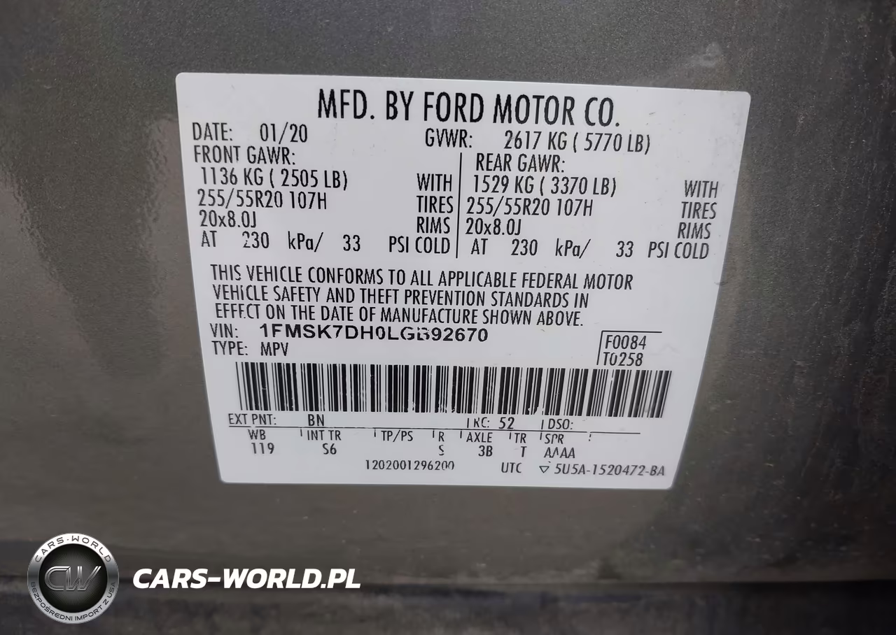 2020 Ford Explorer Xlt VIN:1FMSK7DH0LGB92670 - 9