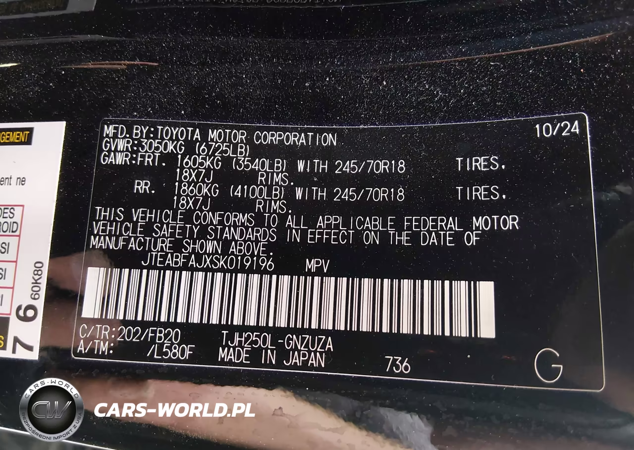 2025 Toyota Land Cruiser 1958 VIN:JTEABFAJXSK019196 - 9