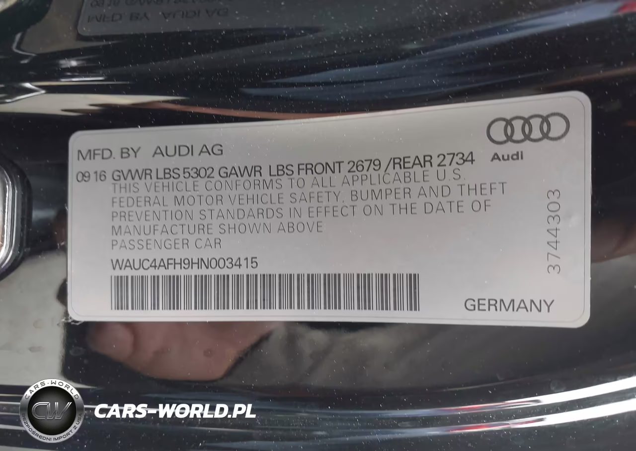 2017 Audi S5 3.0T VIN:WAUC4AFH9HN003415 - 9