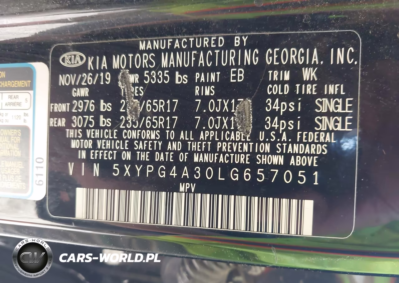2020 Kia Sorento 2.4L L VIN:5XYPG4A30LG657051 - 9