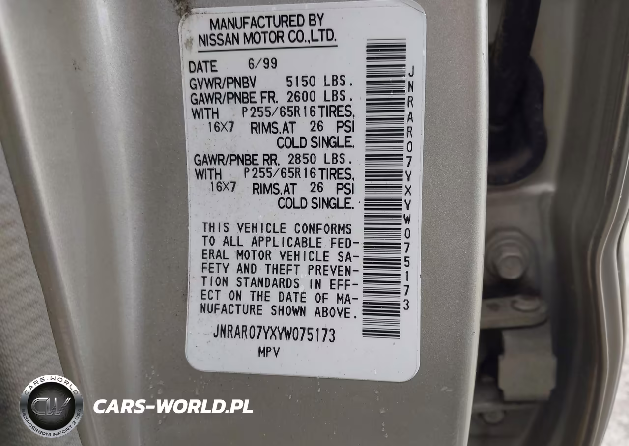 2000 Infiniti Qx4 VIN:JNRAR07YXYW075173 - 9
